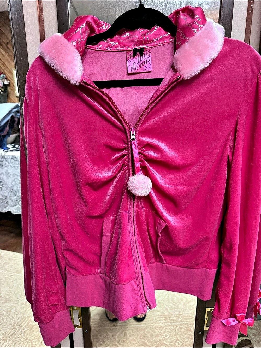 Victoria's Secret Sexy Little Things Santa Baby Velour Jacket Pink